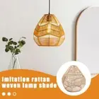 Imitation Rattan Lampshade DIY Woven Chandelier Handmade Covers Hanging X8A5