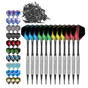 Professional Soft Tip Darts Set With 100 Dart Tips 30 Flights Metal Shaf Argent Barrels