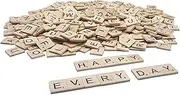 Goiio 1000 Pcs Wooden Scrabble Letters for Crafts, DIY Wood Gift Decoration, Making Alphabet Coasters and Scrabble Crossword Game