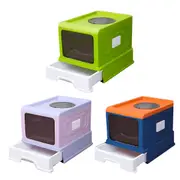 Folding Enclosed Cat Litter Box Foldable Drawer Toilet Anti-Splash Pet Supplies