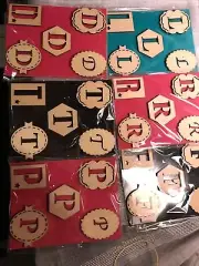 Wooden Stickers Letters P,T,R,F,D,L. NEW Scrapbook Craft Monogram Initial Alpha
