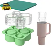 Ice Cube Tray for 40Oz Tumbler, 4 Pcs Silicone Hollow Cylinder Ice Mold with Lid