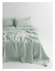 [Aura Home] Evie Organic Stonewash Sheet Set in Mist