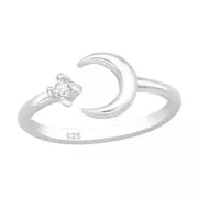 Silver Moon Toe Ring