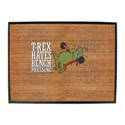 Animal Trex Hates Bench Pressing Dinosaur - Funny Novelty Doormat Man Cave Floor mat