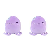 2x Squidglys Octopus Plush Kids/Children Cuddle Sleeping Squishy Toy 24cm Purple