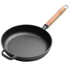 Cast Iron Mini Frying Pan with Wood Handle Nonstick Pan Skillet 22/24/26/28cm