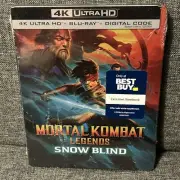 Mortal Kombat: Legends Snow Blind Steelbook 4K UHD OOP Rare Best Buy Exclusive