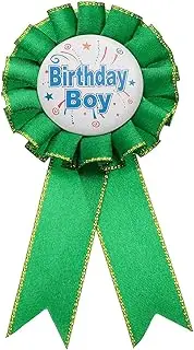 uxcell Birthday Ribbon Pin, 5.9 x 2.8 Award Ribbon Fabric Birthday Boy Pin for Party Adults Women Party Decorations Celebration Accessory Gift, Green