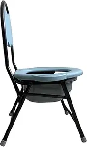 Z&y GLAa Commode Chair,Toilet Chair Folding Portable Toilet Bedside Commode Seat Potty Chair with Bucket Lid Comfortable Durable
