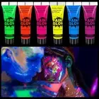 6 Color Glow in the Dark Face Paint, UV Blacklight Neon Hot Pink Face Body Paint