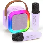 Portable Karaoke Machine with 2 Wireless Microphone Mini Bluetooth Speaker for