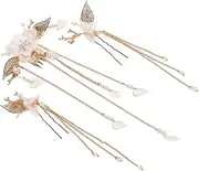 FOMIYES Flower Tassel Hairpin Set for Girls 3pcs Retro Hair Clips Stylish Wedding Headdress for Dinner Parties Proms