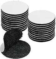 20Pcs Round Double Sided Sticky Pads,Strong Self Adhesive Hook and Loop Strip Tapes,Sticky Back Fastener Patches for Mounting,Hanging or Organizing or Carpet Fixing (Black, 35mm)