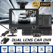 1080P 4" Car DVR Dual Lens Dash Cam Front & G-sensor Rear Video Recorder Camera