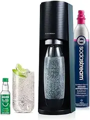 [sodastream] TERRA Black Sparkling Water Maker & lime bubly drop™ | Turn sparkling water into your favourite drinks | Quick Connect CO2 | Eco-Friendly Reusable Bottle | Stylish Kitchen Appliance