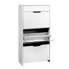 Artiss Shoe Rack Storage Cabinet High Gloss Adjustable Shelves 24 Pairs White