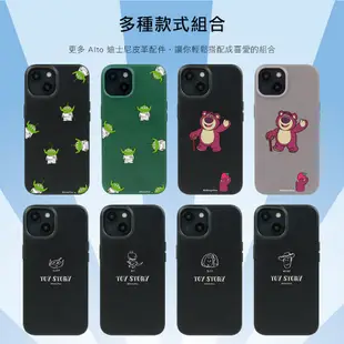alto iPhone 14 Pro Original經典皮革手機殼/ 迪士尼系列/ 草莓熊抱哥/ 黑色