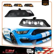 For 15-17 Ford Mustang Smoke Switchback Dynamic LED Front DRL Turn Signal Lights (for: Ford)