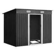 Garden Shed Outdoor Storage Sheds 2.38x1.31M Tool Metal Base House Grey
