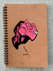 Devil Dinosaur Paint Sketch 100 Pg Spiral Notebook 5" x 7" Brown Cardstock Cover