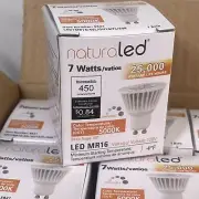 10 Pack NaturaLED LED MR16 120V Lightbulb 45L/GU10/FL/50K Spot Lamp Bulb #5821