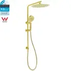 KYLINS Brushed Gold 12" Rain Shower Head 3 Mode Handheld Diverter Slide Rail Set