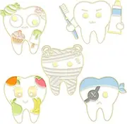 [WOFASHPURET] Brooch Pins 5pcs Brooch Tooth Enamel Pins Decorative Lapel Pins for Fashi