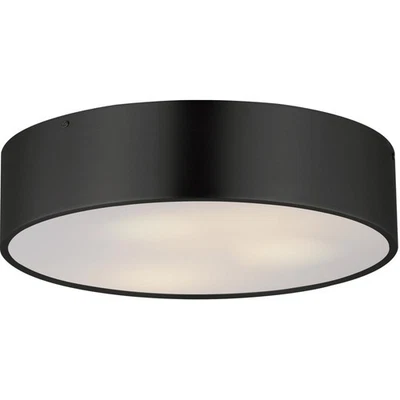 Maxim Lighting 10496WTBK Tommy 3 Light 16 inch Black Flush Mount Ceiling Light