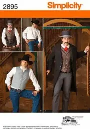 Simplicity Sewing Pattern 2895 Men Cowboys Costumes Size 38-44