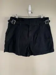 NWT CURRENT/ELLIOTT Baro Dark Navy Cotton Linen Shorts Size 31