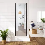 CostwayFull length Mirror with Height Adjusting Hanging Hooks for Bedroom Brown