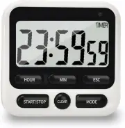 Digital Kitchen Timer 24 Hour Clock and Alarm Function with Silent or Alarm Manu
