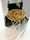 24" Luxury Tiger Eye Stone Coffee Table Top Living Room Corner Side Patio Table