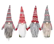 C58 4PCS Christmas Faceless Elderly Long Beard Wine Set Wine Bottle Bag Table Holiday Decorations for Christmas Decor