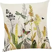 Qianly Decorative Cushion Pillows Cushion Handmade Comfortable Supplies Pillow Inserts Included Linen Square Pillow for Sofa Home, B
