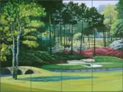 Golf Tile Mural White Augusta National Course Ceramic Backsplash JWA035