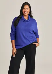 [TS] Taking Shape Natural Rib Sienna Top Size 26 in Ultramarine, Viscose - Plus Size Women's Tops & T Shirts Ultramarine