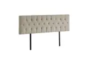 Linen Fabric King Bed Deluxe Headboard Bedhead - Beige