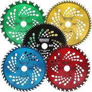 LSHUZIYU, 8"-20T-32T-44T-56T-80T, 5pcs-Set. 1" Arbor with Washer Adapter 7/8"-20mm-5/8, Brush Cutter Blade, Trimmer Weed Blade. Eater Blade