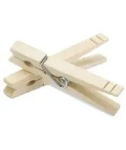 100 Clothes Pins Wood Wooden Spring Loaded Clothespins Sturdy Laundry Vtg 3-1/4”