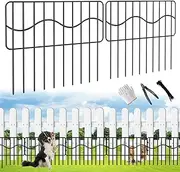 20ft(L) x 13in(H) Garden Animal Barrier Fence, 14panels No Dig Fences, Small Dog Fence Barrier, Animal Barrier Rabbit Fencing Rustproof Metal Decorative Border for Outdoor Garden