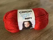 Caron Simply Soft Party Yarn • Red Sparkle • 4 Medium Worsted • 3 oz • New