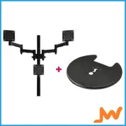 Atdec Triple Monitor Desk Mount/Grommet Clamp - Black