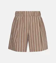 [Brunello Cucinelli] Brunello Cucinelli Striped cotton-blend Bermuda shorts AU 16 brown