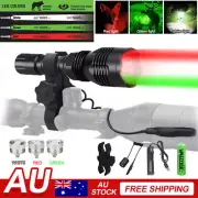 3IN1 Red Green White LED Flashlight for Hog Coyote Hunting Light Gun Scope Mount