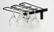 15 Inch Wall Mounted Stemware Holder Under Cabinet Wine Glass Rack Glasses