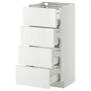 METOD base cab 4 frnts/4 drawers, white Maximera/Ringhult white, 40x37x80 cm