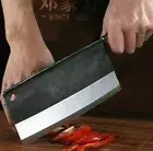 Full Tang Butcher Chef Knife Handmade Forged Steel Wood Handle Cleaver Slicing L