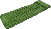 Camping Sleeping Pad, Inflatable Sleeping Mat Built in Foot Pump & Pillow, 77.2X26.8inch Camping Mat with Carry Bag, for Camping, Backpacking, Hiking, Tent (Olive Green)